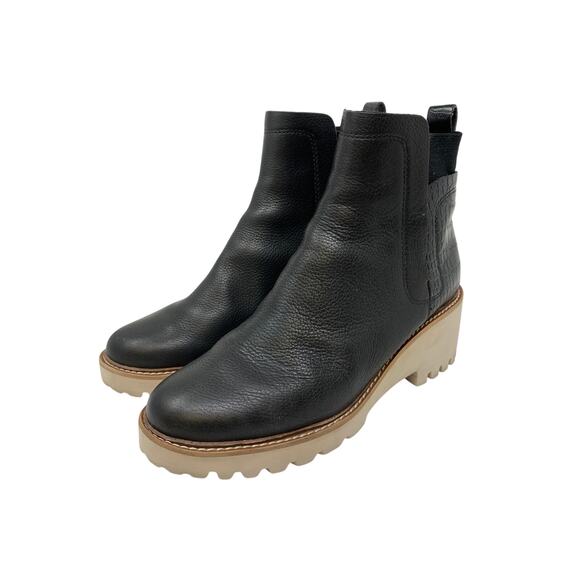 Dolce Vita Ankle Boots Womens Size 10 Black Leather Pull On - Picture 2 of 6